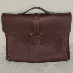 Pad & Quill Luxury Laptop Bag Mahogany Brown Leather Messenger Flap Portfolio